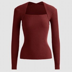 Bronze work Knitted Ribbed Sweater